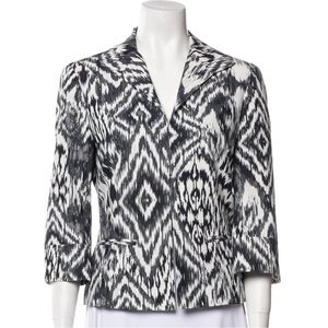 Lafayette 148 Abstract Art-to-Wear Ikat Print Blazer Jacket